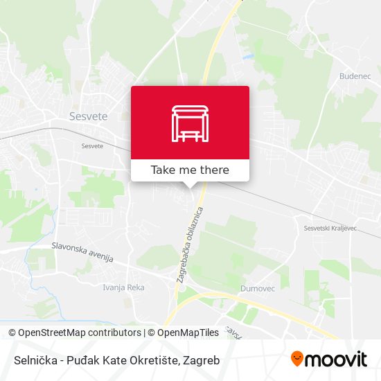 Selnička - Puđak Kate Okretište map