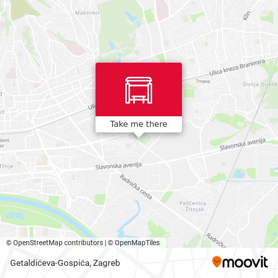 Getaldićeva-Gospića map