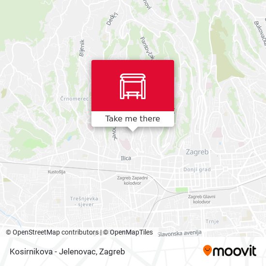 Kosirnikova - Jelenovac map