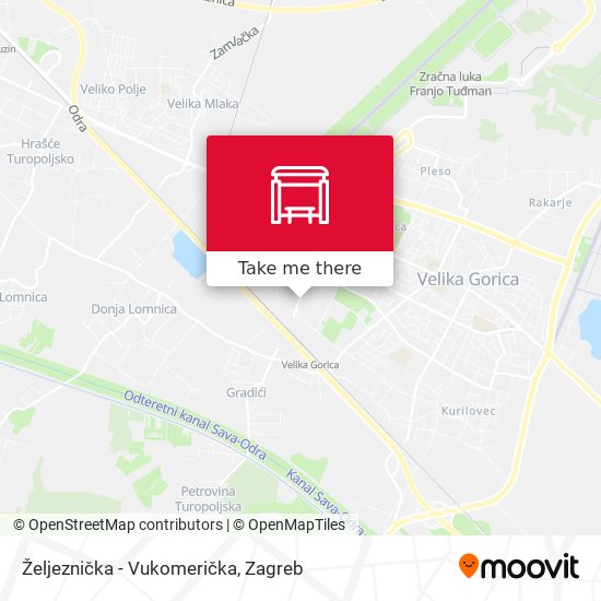 Željeznička - Vukomerička map