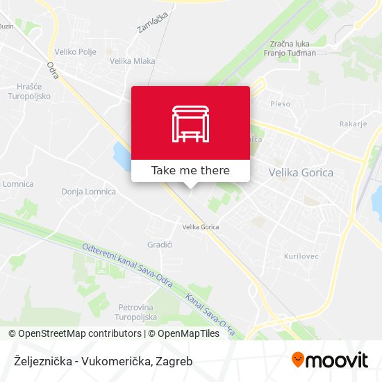 Željeznička - Vukomerička map