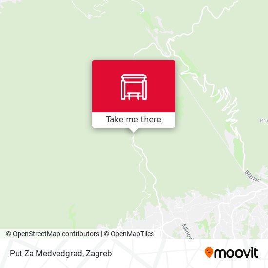Put Za Medvedgrad map