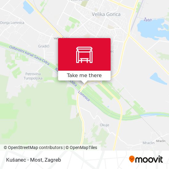 Kušanec - Most map