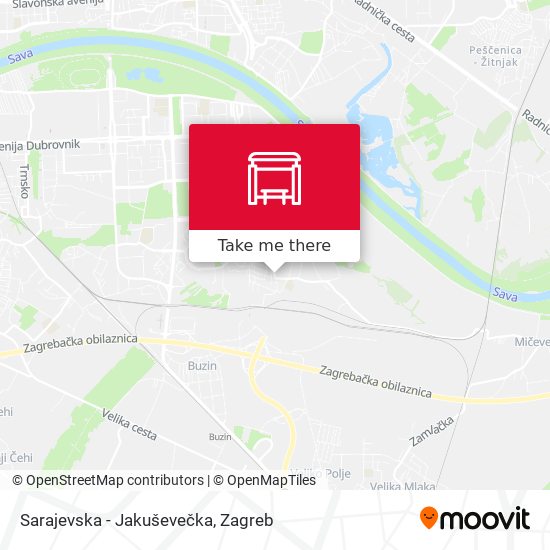 Sarajevska - Jakuševečka map