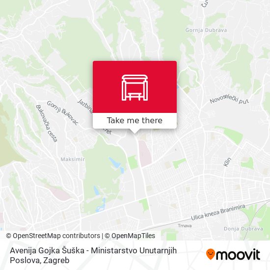 Avenija Gojka Šuška - Ministarstvo Unutarnjih Poslova map