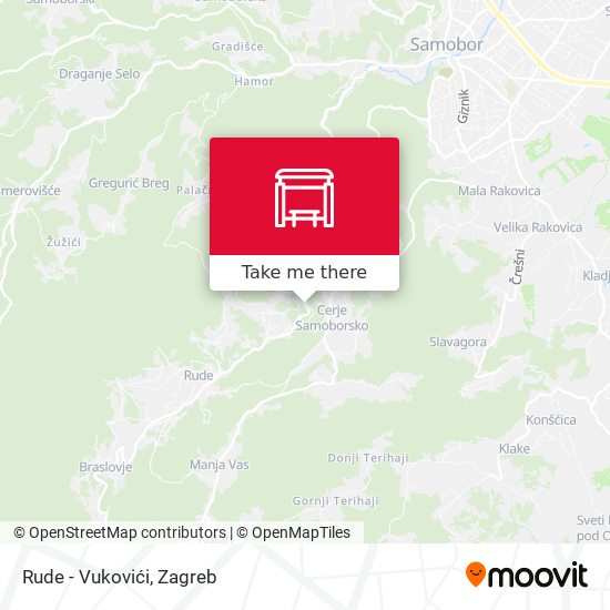 Rude - Vukovići map