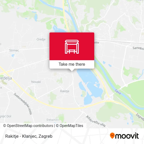 Rakitje - Klanjec map