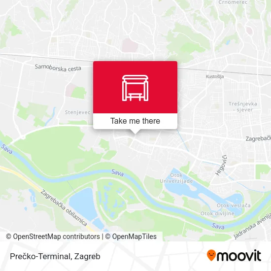 Prečko-Terminal map