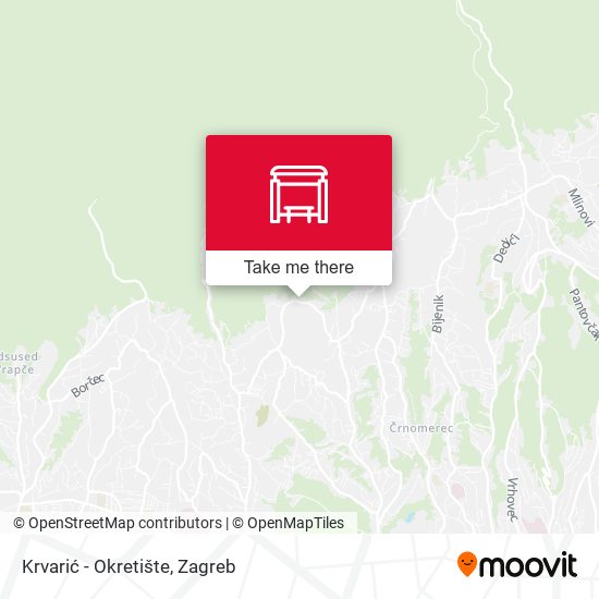 Krvarić - Okretište map