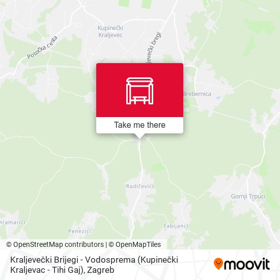 Kraljevečki Brijegi - Vodosprema (Kupinečki Kraljevac - Tihi Gaj) map