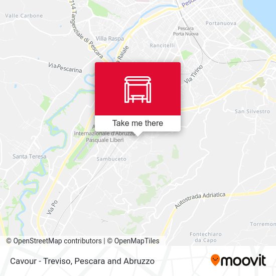 Cavour - Treviso map