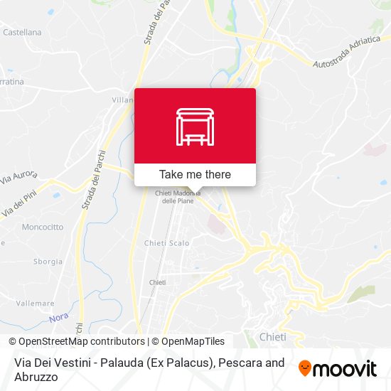 Via Dei Vestini - Palauda (Ex Palacus) map