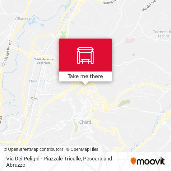 Via Dei Peligni - Piazzale Tricalle map