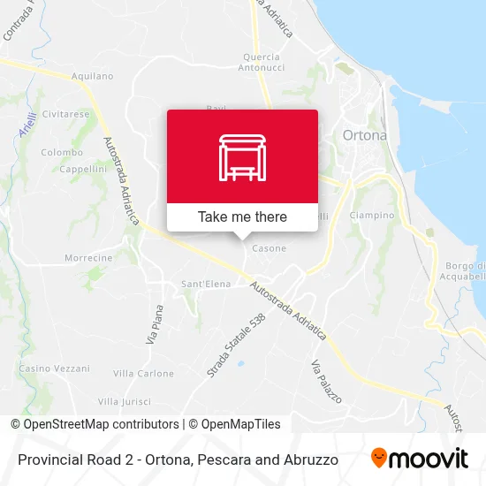 Provincial Road 2 - Ortona map