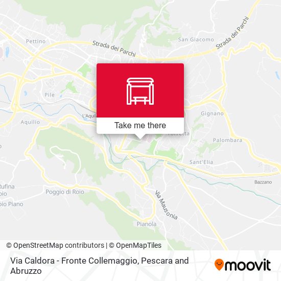 Via Caldora - Fronte Collemaggio map