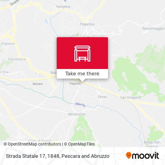 Strada Statale 17, 1848 map