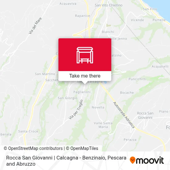 Rocca San Giovanni | Calcagna - Benzinaio map