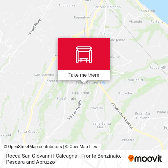 Rocca San Giovanni | Calcagna - Fronte Benzinaio map