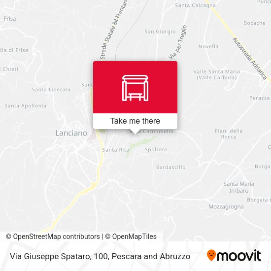 Via Giuseppe Spataro, 100 map