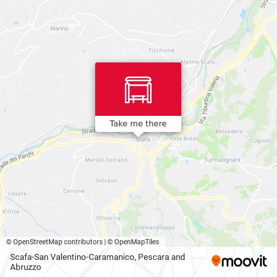 Scafa-San Valentino-Caramanico map