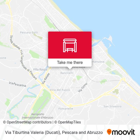Via Tiburtina Valeria (Ducati) map