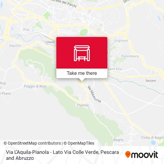 Via L'Aquila-Pianola - Lato Via Colle Verde map