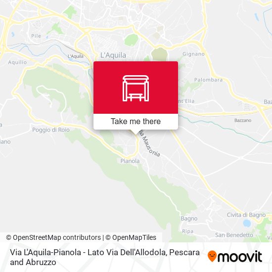 Via L'Aquila-Pianola - Lato Via Dell'Allodola map
