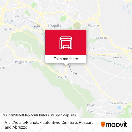 Via L'Aquila-Pianola - Lato Bivio Cimitero map