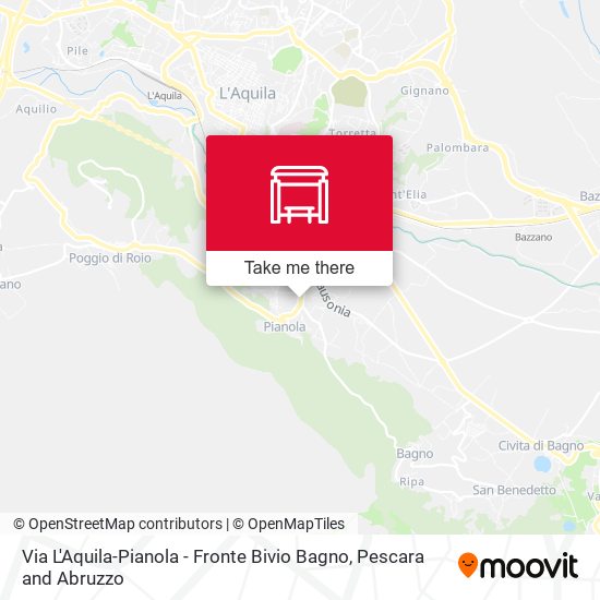 Via L'Aquila-Pianola - Fronte Bivio Bagno map