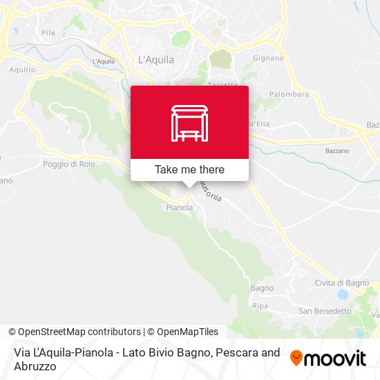 Via L'Aquila-Pianola - Lato Bivio Bagno map
