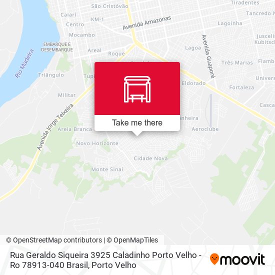 Mapa Rua Geraldo Siqueira 3925 Caladinho Porto Velho - Ro 78913-040 Brasil