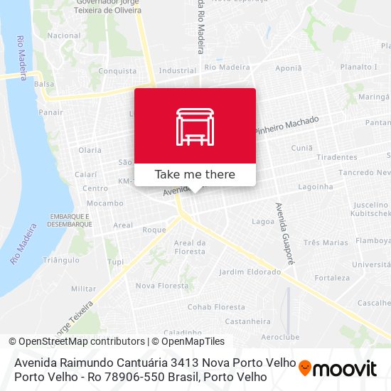 Mapa Avenida Raimundo Cantuária 3413 Nova Porto Velho Porto Velho - Ro 78906-550 Brasil