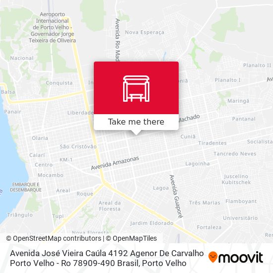 Mapa Avenida José Vieira Caúla 4192 Agenor De Carvalho Porto Velho - Ro 78909-490 Brasil