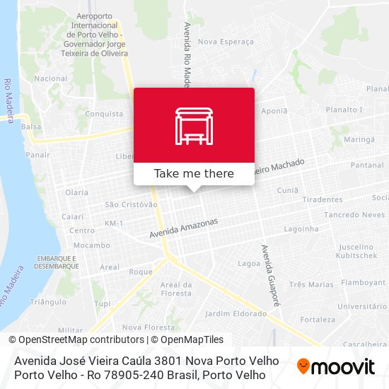 Mapa Avenida José Vieira Caúla 3801 Nova Porto Velho Porto Velho - Ro 78905-240 Brasil