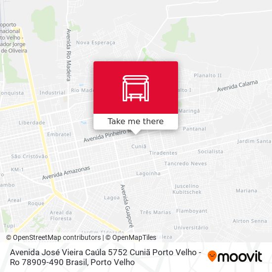 Mapa Avenida José Vieira Caúla 5752 Cuniã Porto Velho - Ro 78909-490 Brasil