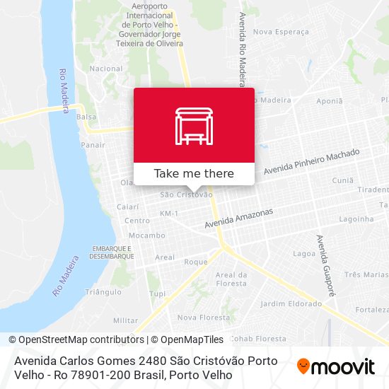 Mapa Avenida Carlos Gomes 2480 São Cristóvão Porto Velho - Ro 78901-200 Brasil