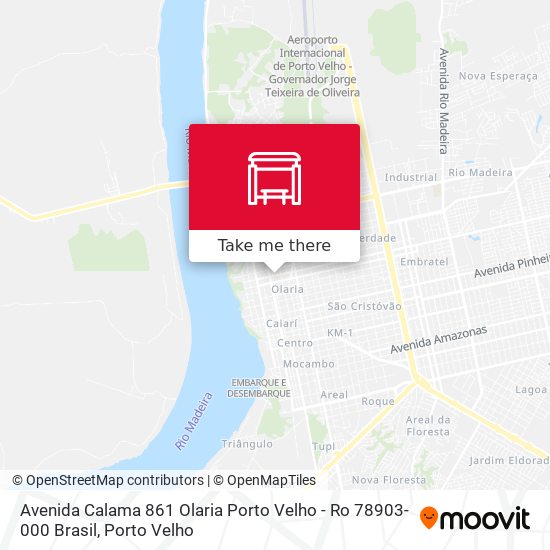 Mapa Avenida Calama 861 Olaria Porto Velho - Ro 78903-000 Brasil