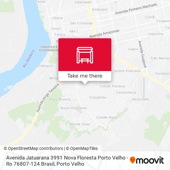 Mapa Avenida Jatuarana 3991 Nova Floresta Porto Velho - Ro 76807-124 Brasil