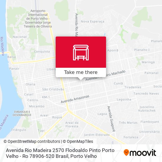 Mapa Avenida Rio Madeira 2570 Flodoaldo Pinto Porto Velho - Ro 78906-520 Brasil