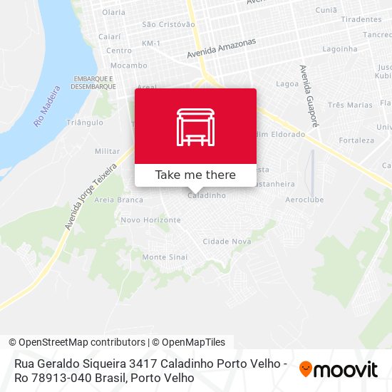 Mapa Rua Geraldo Siqueira 3417 Caladinho Porto Velho - Ro 78913-040 Brasil