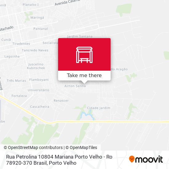 Mapa Rua Petrolina 10804 Mariana Porto Velho - Ro 78920-370 Brasil