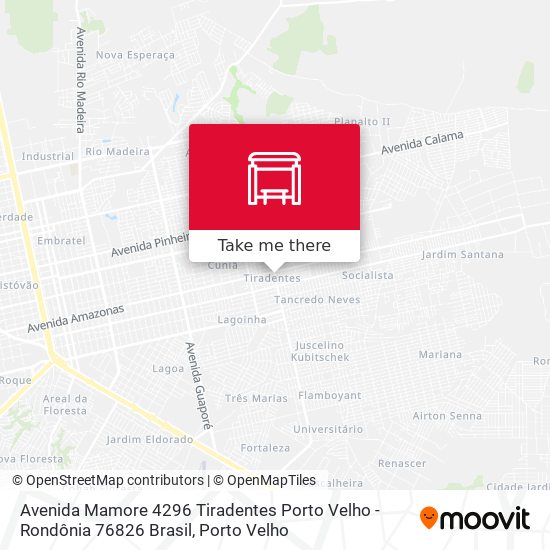 Mapa Avenida Mamore 4296 Tiradentes Porto Velho - Rondônia 76826 Brasil