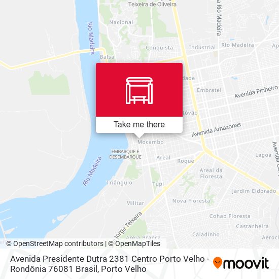 Mapa Avenida Presidente Dutra 2381 Centro Porto Velho - Rondônia 76081 Brasil