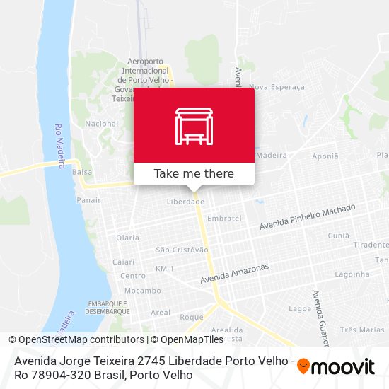 Mapa Avenida Jorge Teixeira 2745 Liberdade Porto Velho - Ro 78904-320 Brasil