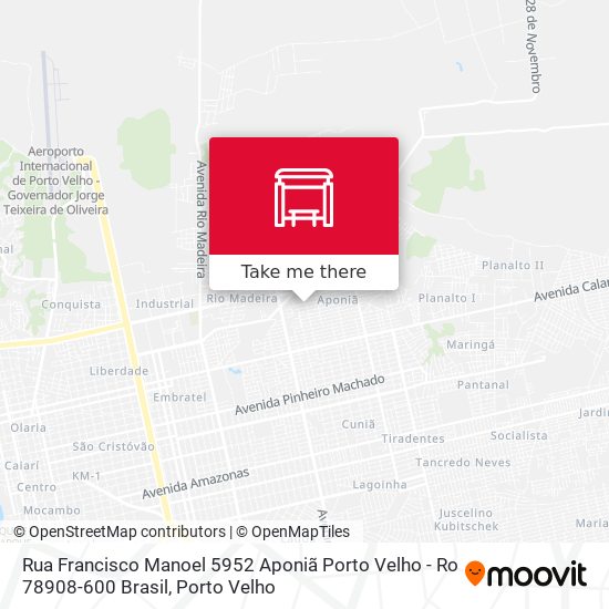 Mapa Rua Francisco Manoel 5952 Aponiã Porto Velho - Ro 78908-600 Brasil