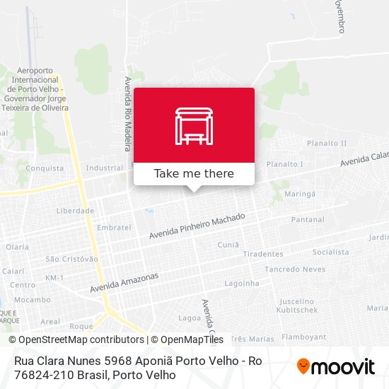 Mapa Rua Clara Nunes 5968 Aponiã Porto Velho - Ro 76824-210 Brasil