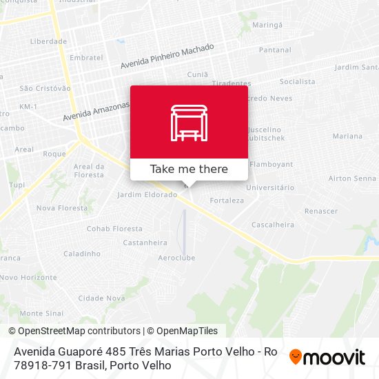 Mapa Avenida Guaporé 485 Três Marias Porto Velho - Ro 78918-791 Brasil