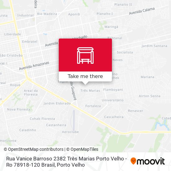 Mapa Rua Vanice Barroso 2382 Três Marias Porto Velho - Ro 78918-120 Brasil