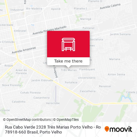 Mapa Rua Cabo Verde 2328 Três Marias Porto Velho - Ro 78918-660 Brasil