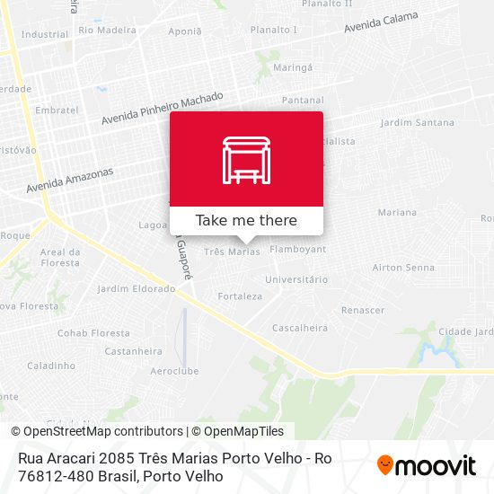 Mapa Rua Aracari 2085 Três Marias Porto Velho - Ro 76812-480 Brasil